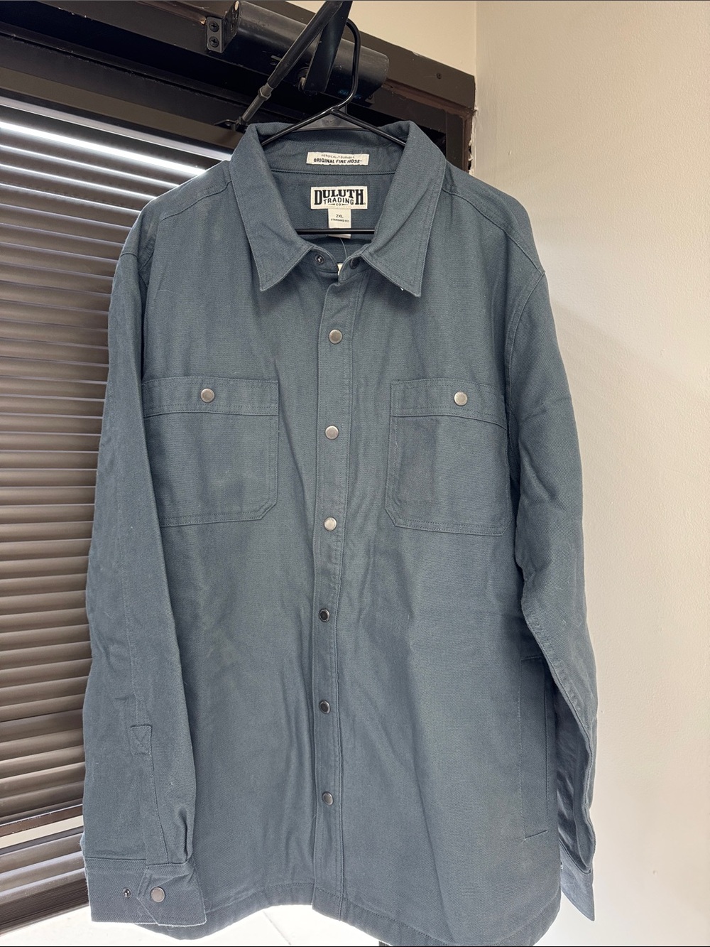 Duluth Trading Co Slate Blue Button-Front Work Jacket